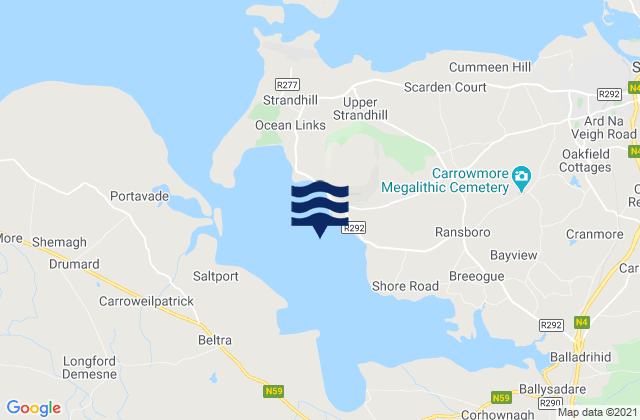 Carte des horaires des marées pour Ballysadare Bay (Culleenamore), Ireland