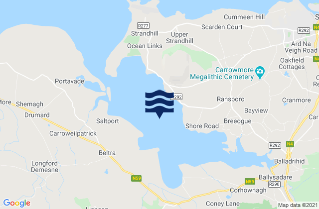 Carte des horaires des marées pour Ballysadare Bay, Ireland