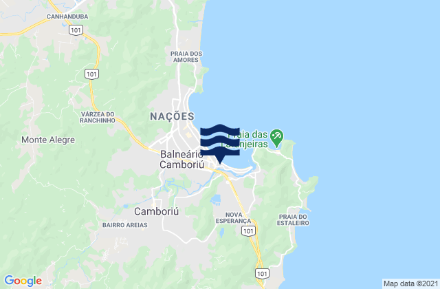 Carte des horaires des marées pour Balneário Camboriú, Brazil