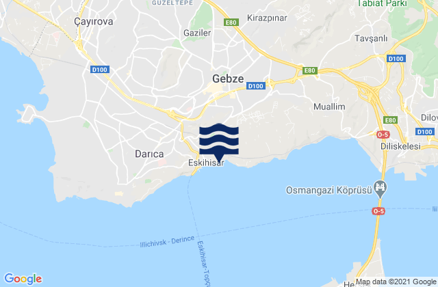 Carte des horaires des marées pour Balçık, Turkey