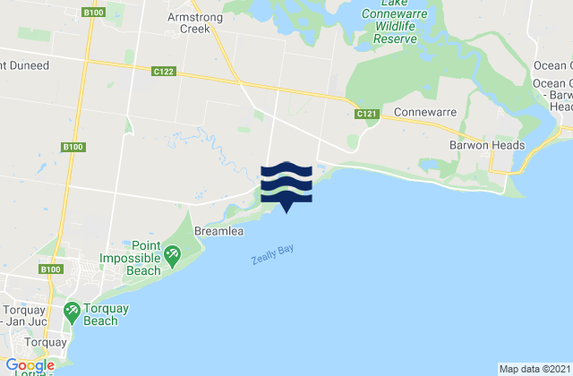 Carte des horaires des marées pour Bancoora Beach, Australia