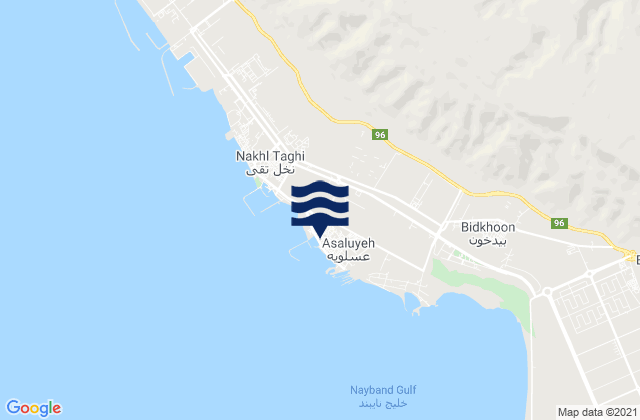 Carte des horaires des marées pour Bandar-e ‘Asalūyeh, Iran