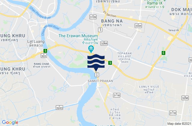 Carte des horaires des marées pour Bang Na, Thailand