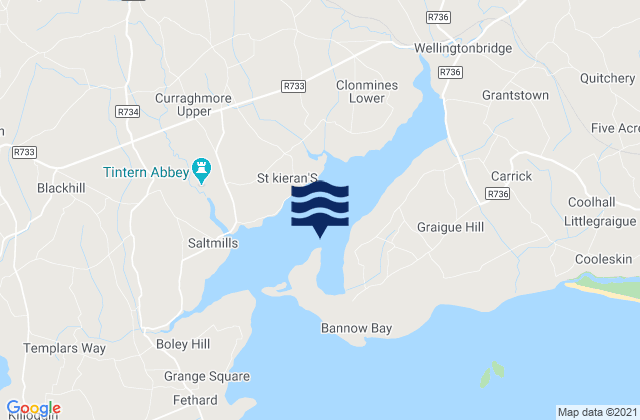 Carte des horaires des marées pour Bannow Bay, Ireland