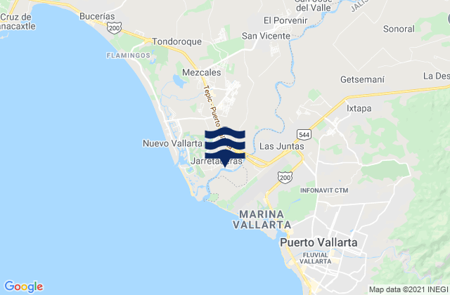 Carte des horaires des marées pour Banus Vallarta (Verde Vallarta), Mexico