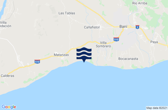 Carte des horaires des marées pour Baní, Dominican Republic