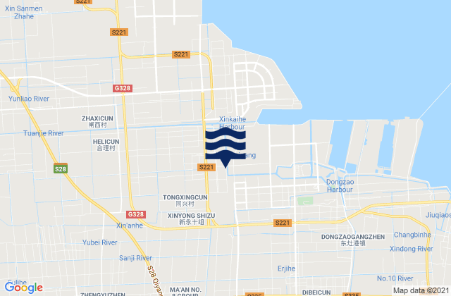 Carte des horaires des marées pour Baochang, China