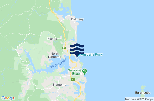Carte des horaires des marées pour Bar Beach (Narooma), Australia