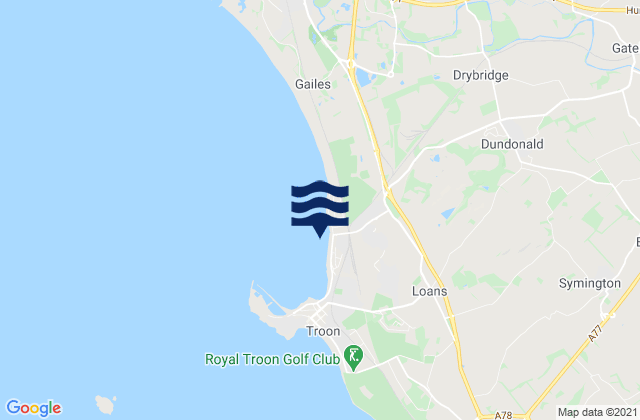 Carte des horaires des marées pour Barassie Beach, United Kingdom