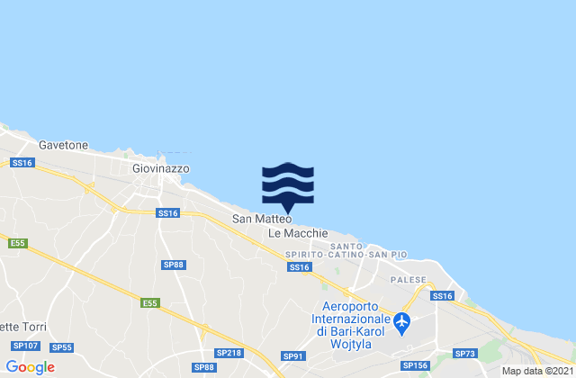 Carte des horaires des marées pour Bari, Italy