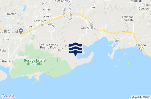 Carte des horaires des marées pour Barina Barrio, Puerto Rico