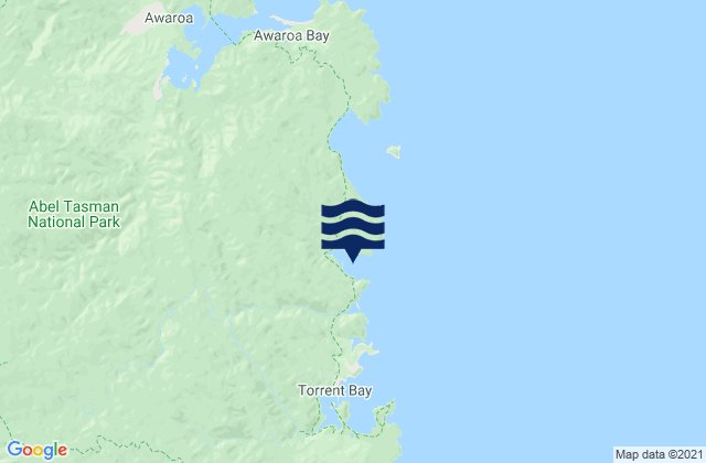Carte des horaires des marées pour Bark Bay Abel Tasman, New Zealand