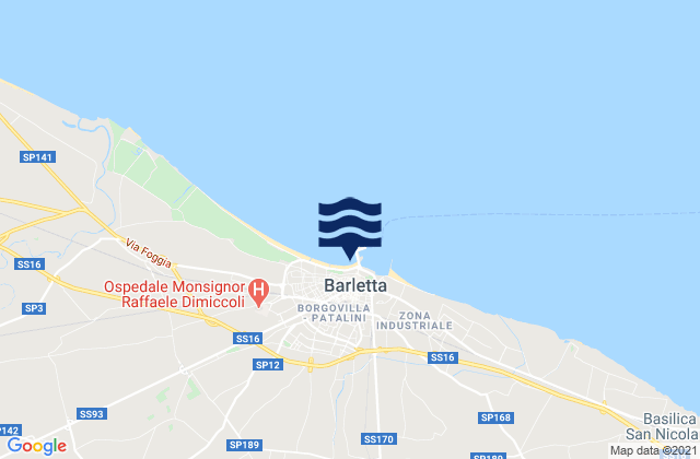 Carte des horaires des marées pour Barletta, Italy