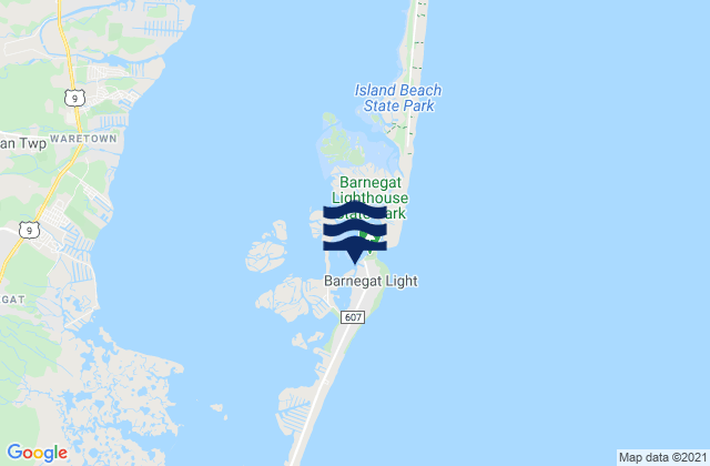 Carte des horaires des marées pour Barnegat Inlet (inside), United States