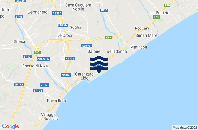 Carte des horaires des marées pour Barone, Italy