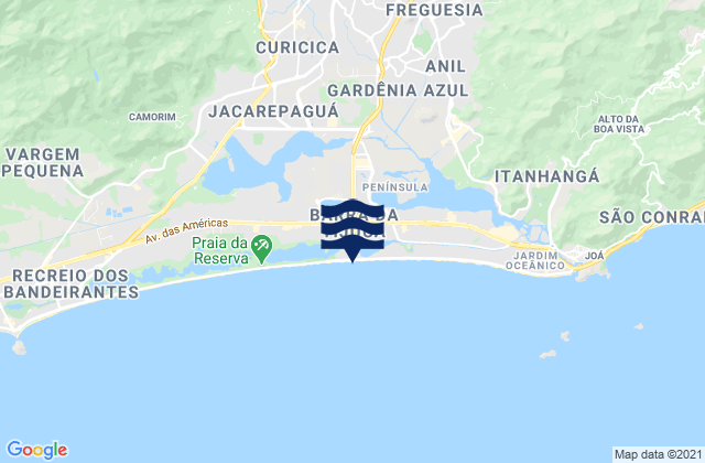 Carte des horaires des marées pour Barra da Tijuca, Brazil