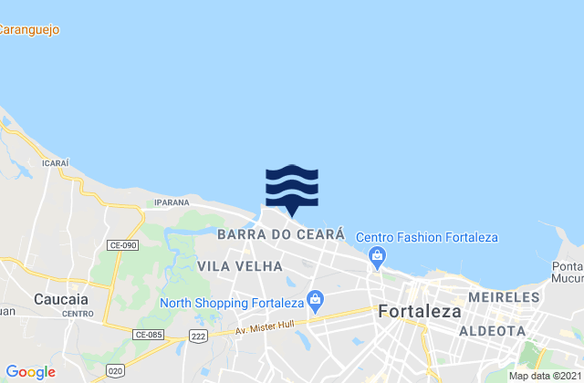 Carte des horaires des marées pour Barra do Ceara, Brazil