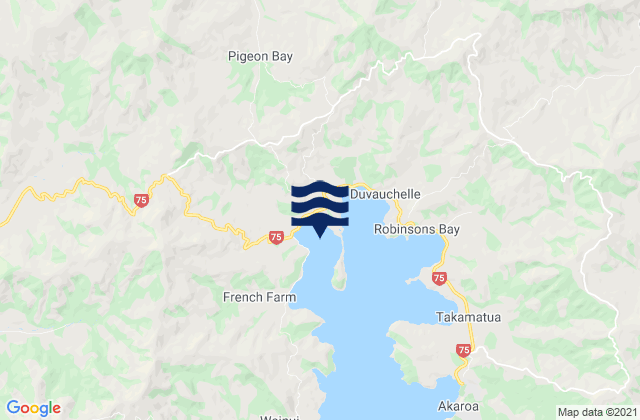 Carte des horaires des marées pour Barrys Bay, New Zealand