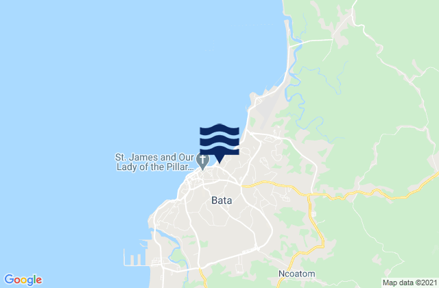 Carte des horaires des marées pour Bata Bay Rio Muni, Equatorial Guinea