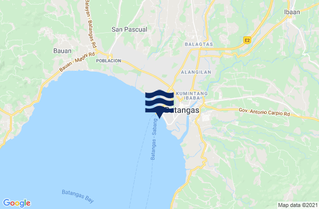 Carte des horaires des marées pour Batangas City, Philippines