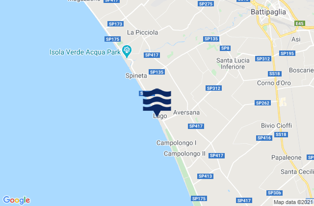 Carte des horaires des marées pour Battipaglia, Italy