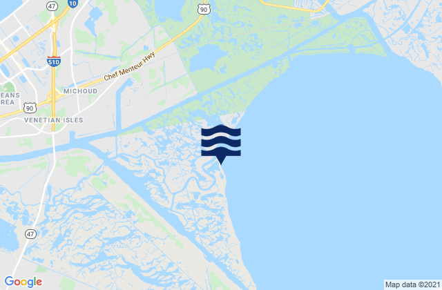 Carte des horaires des marées pour Bayou Bienvenue, United States
