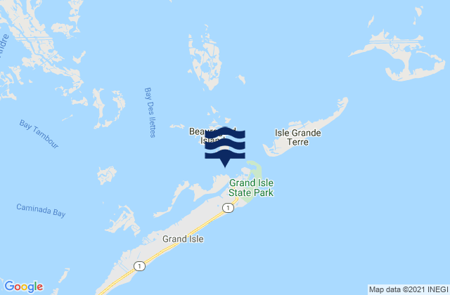 Carte des horaires des marées pour Bayou Rigaud (Grand Isle), United States