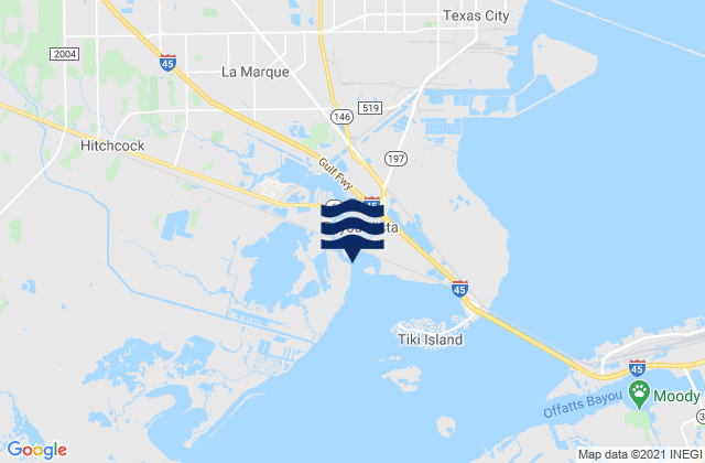 Carte des horaires des marées pour Bayou Vista, United States