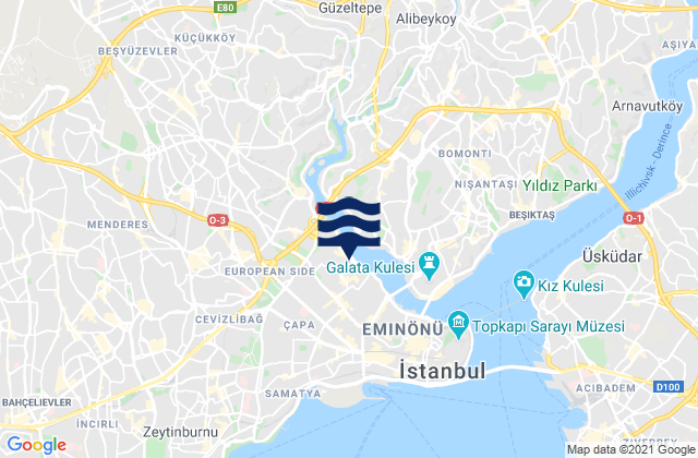 Carte des horaires des marées pour Bayrampaşa, Turkey