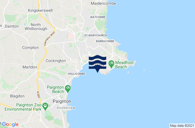 Carte des horaires des marées pour Beacon Cove Beach, United Kingdom
