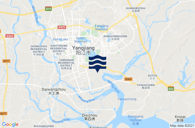 Carte des horaires des marées pour Beiguan, China