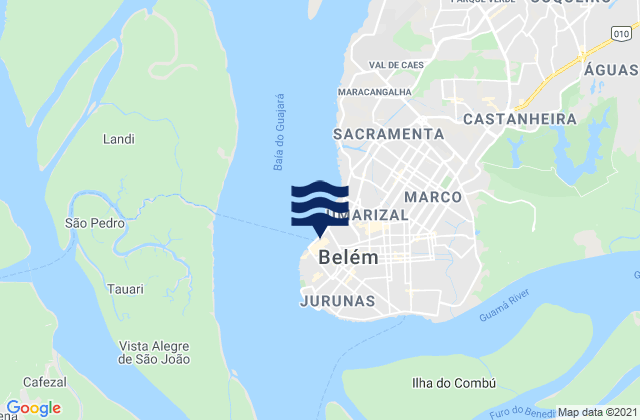 Carte des horaires des marées pour Belem (Para), Brazil
