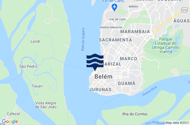 Carte des horaires des marées pour Belem, Brazil
