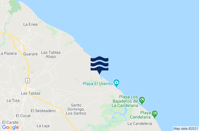 Carte des horaires des marées pour Bella Vista, Panama