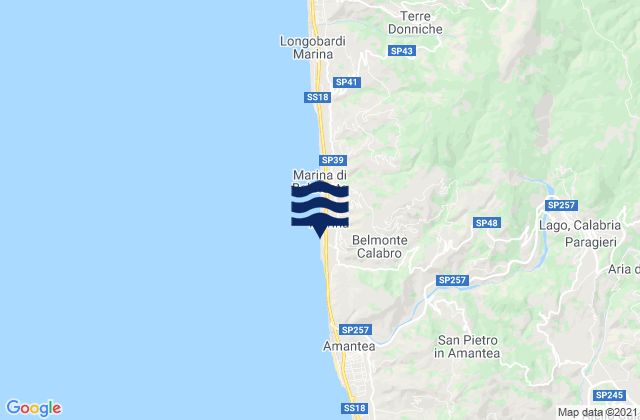 Carte des horaires des marées pour Belmonte Calabro, Italy