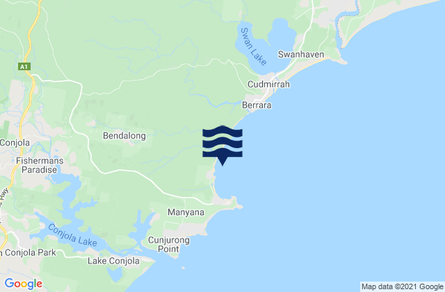 Carte des horaires des marées pour Bendalong Boat, Australia