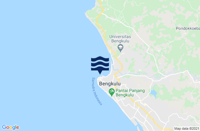 Carte des horaires des marées pour Benkulu, Indonesia