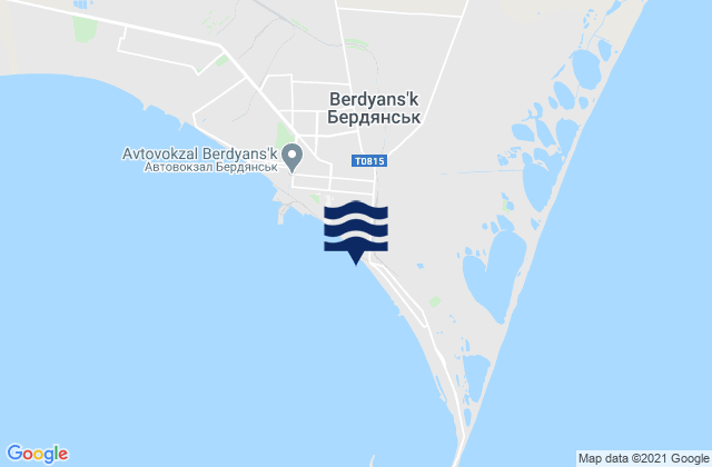 Carte des horaires des marées pour Berdyans’k, Ukraine