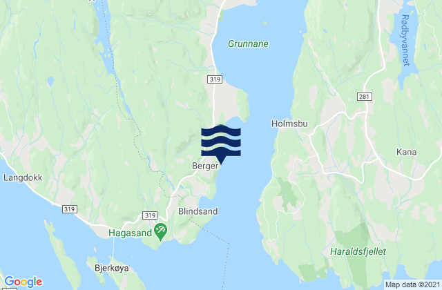 Carte des horaires des marées pour Berger, Norway