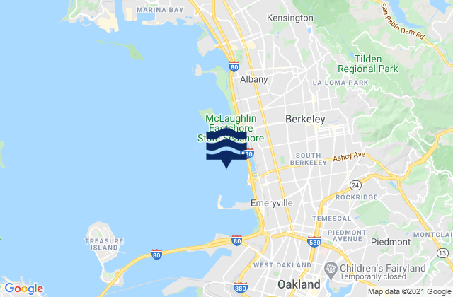Carte des horaires des marées pour Berkeley Yacht Harbor, United States