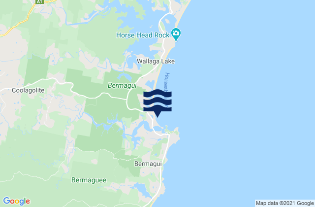 Carte des horaires des marées pour Bermagui, Australia