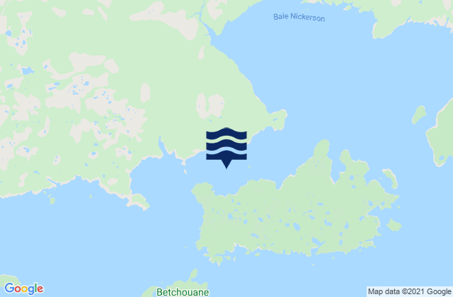 Carte des horaires des marées pour Betchewun Harbour, Canada