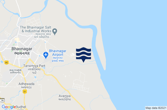 Carte des horaires des marées pour Bhavnagar Gulf of Cambay, India