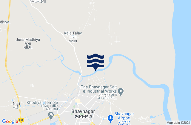 Carte des horaires des marées pour Bhāvnagar, India