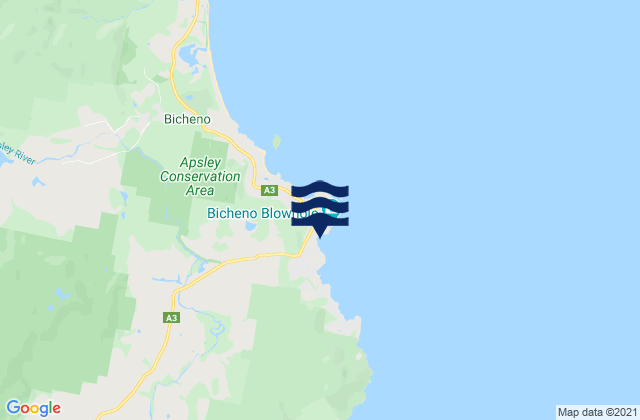 Carte des horaires des marées pour Bicheno, Australia