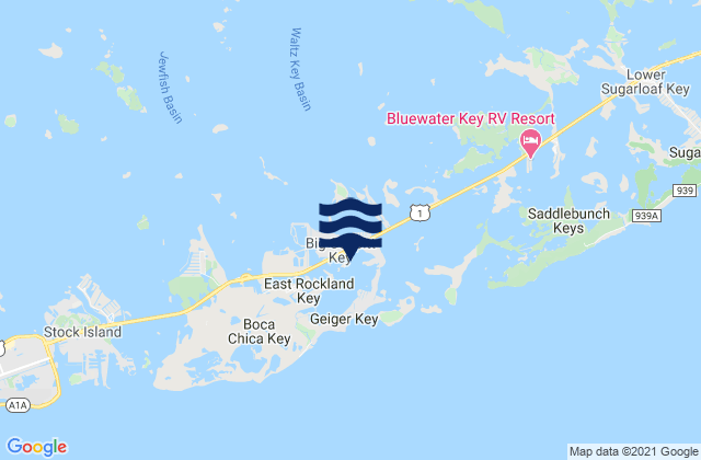 Carte des horaires des marées pour Big Coppitt Key, United States
