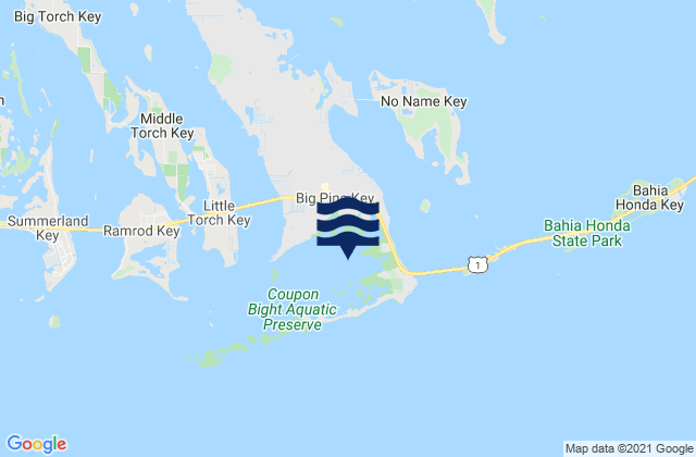 Carte des horaires des marées pour Big Pine Key (Coupon Bight), United States