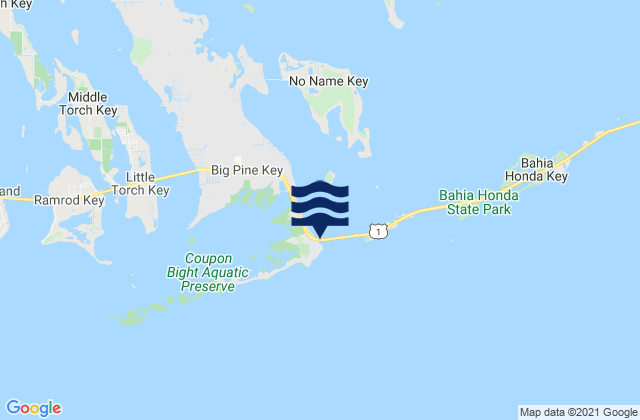 Carte des horaires des marées pour Big Pine Key (Spanish Harbor), United States