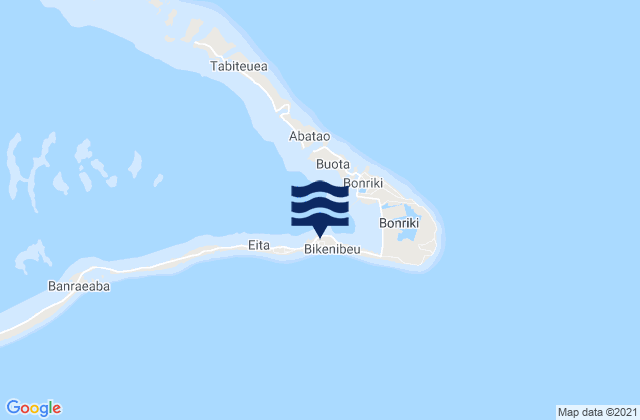 Carte des horaires des marées pour Bikenibeu Village, Kiribati