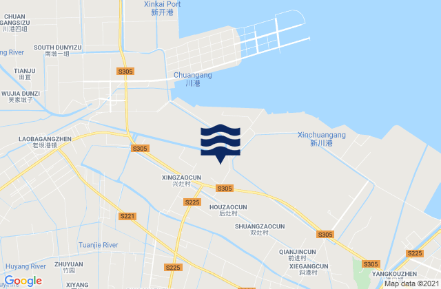 Carte des horaires des marées pour Bingcha, China